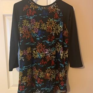 LuLaRoe L Randy w fireworks.  Worn once.